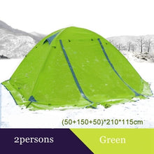 Load image into Gallery viewer, Flytop camping tent outdoor 2 people or 3perons double layer aluminum pole anti snow outdoor family tent with snow skirt
