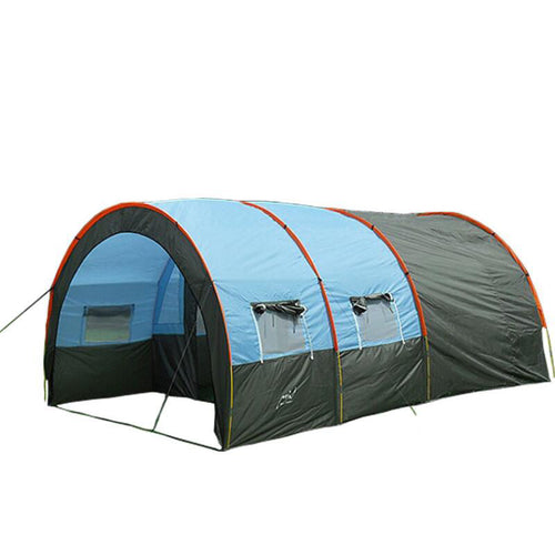 Large Camping tent Waterproof Canvas Fiberglass 5 8 People Family Tunnel 10 Person Tents equipment outdoor mountaineering Party